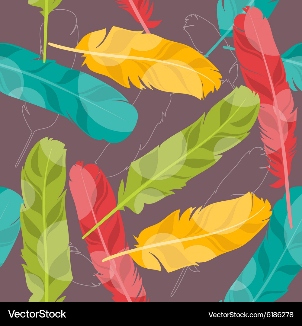 Seamless pattern with feathers Vector Image