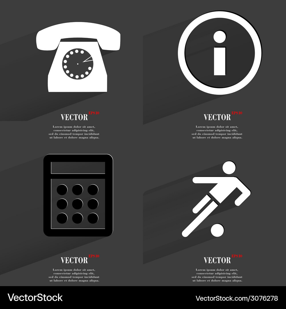 Set of icons collection symbols modern flat web Vector Image