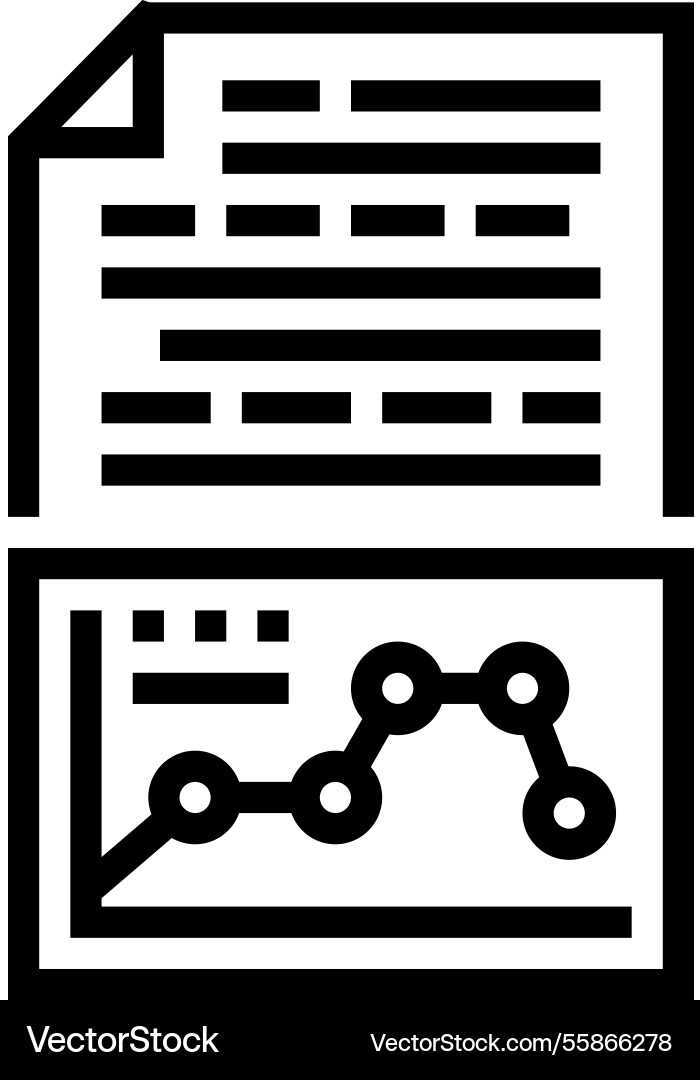 Textanalyse graph nlp line icon vektorbild