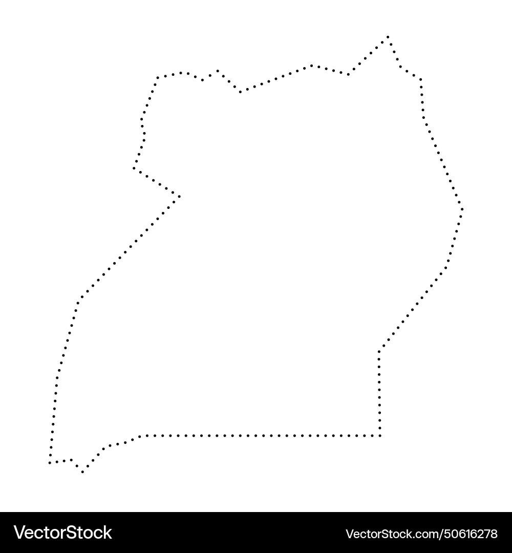 Uganda dotted outline map Uganda dotted outline map vector image