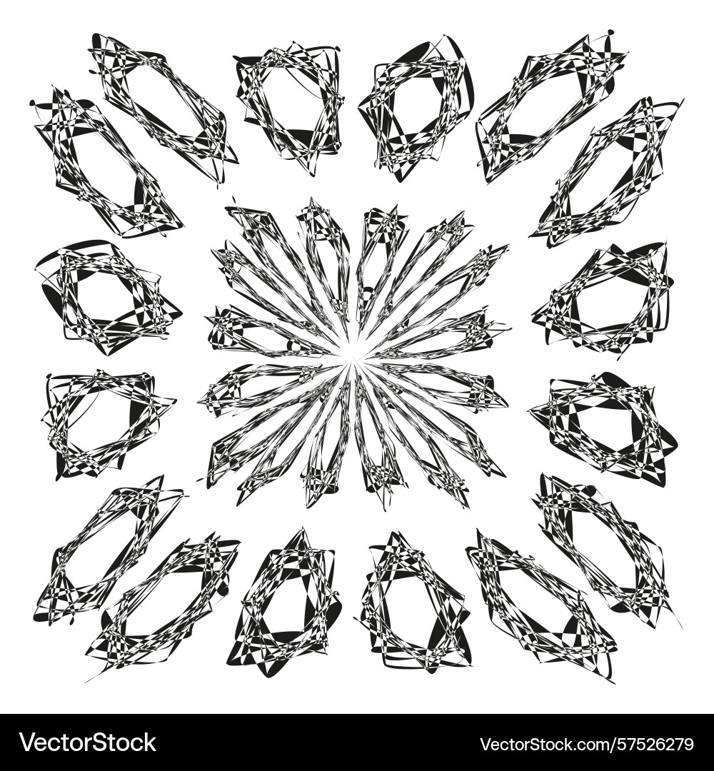 Abstract radial pattern geometric sharp shapes vector image