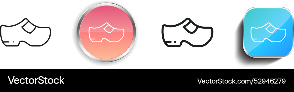 Clogs icon thin linear regular and button style vector image