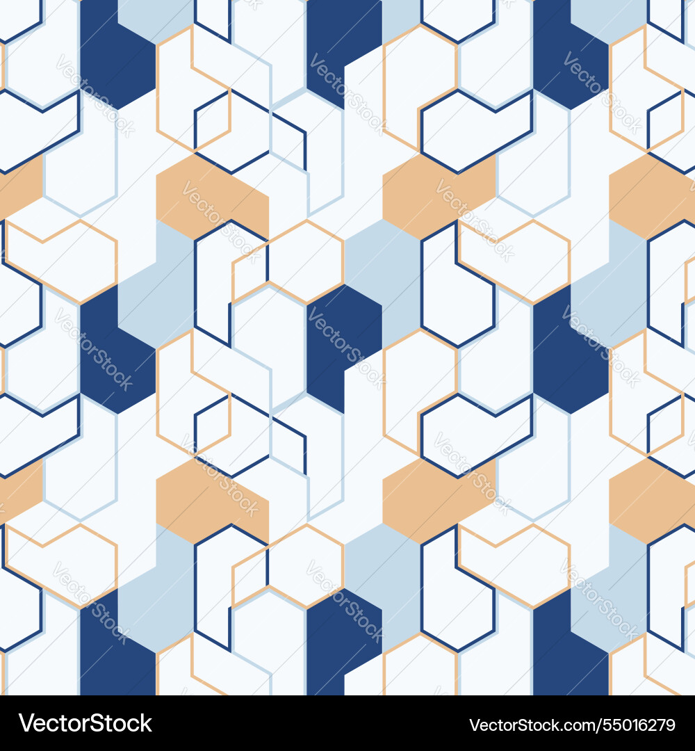 Geometric cubes abstract seamless pattern Geometric cubes abstract seamless pattern Vector Image