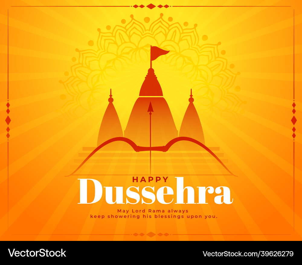 Hindu festival of happy dussehra wishes background Hindu festival of happy dussehra wishes background vector image