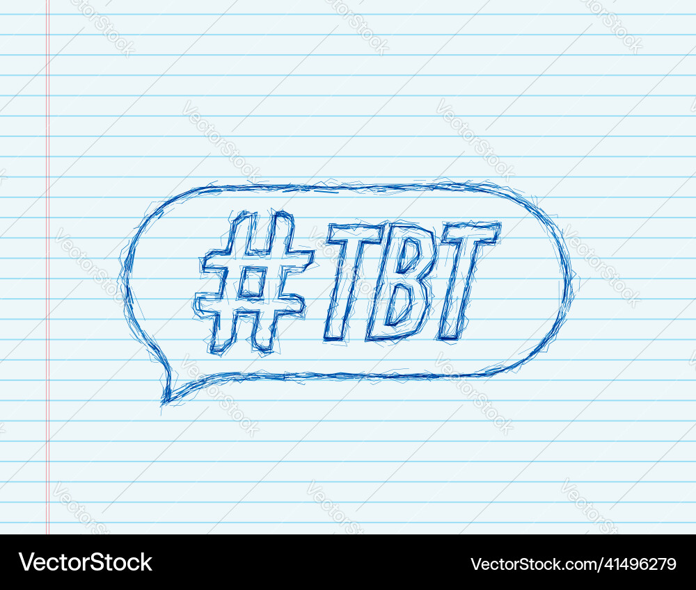 TBT Throwback Thursday Hashtag Sketch Vector Image