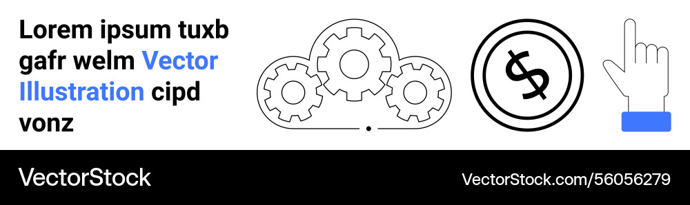 Teamwork in process automation with monetary focus Teamwork in process automation with monetary focus vector image