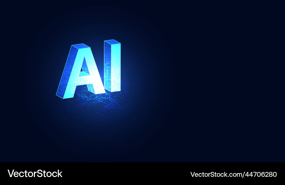 Abstract artificial intelligence on atomic Vector Image