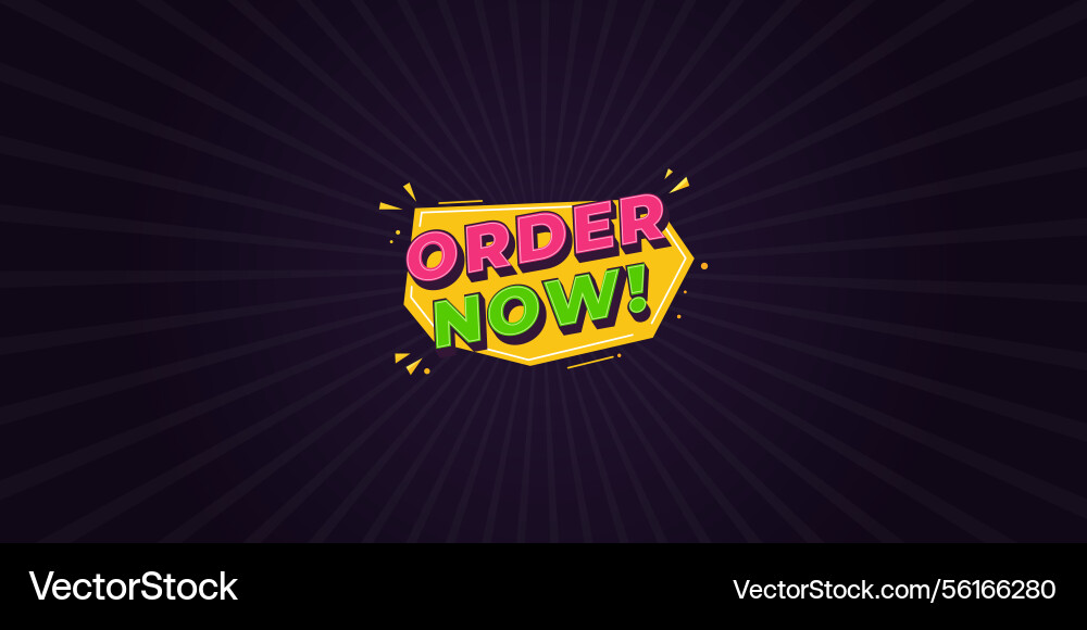 Bright and fun order now call to action button wit Vector Image