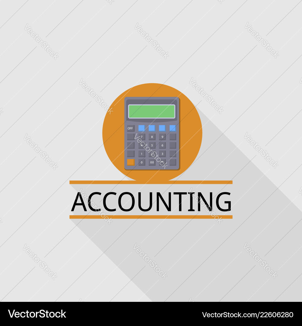 Calculator accounting logo flat style Calculator accounting logo flat style vector image