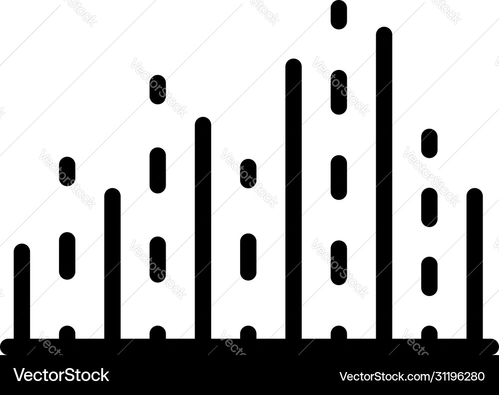 Dots and lines columns icon outline style Dots and lines columns icon outline style vector image