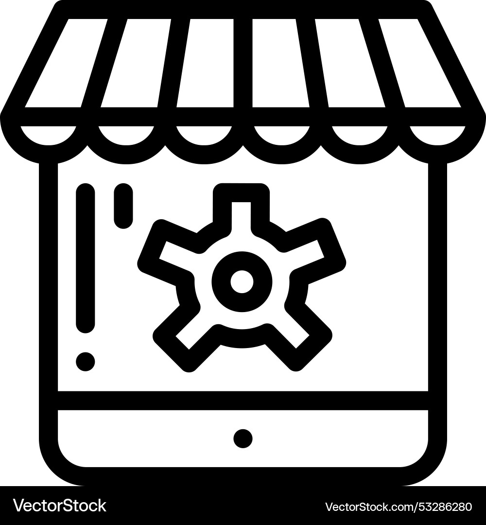 Ecommerce icon thin linear style design isolated Ecommerce icon thin linear style design isolated vector image