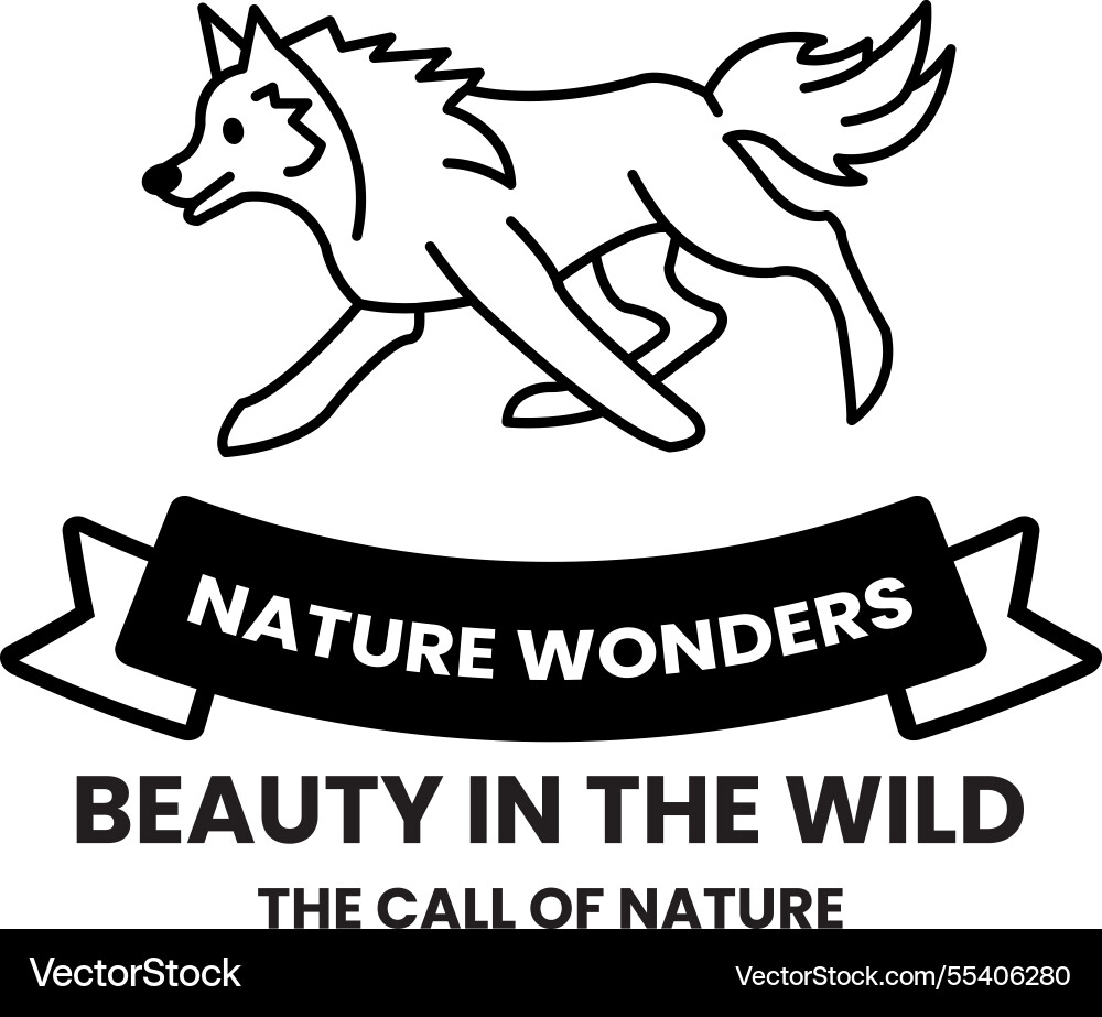 Ein Wolf läuft im wilden Stil des Zeichens Ein Wolf läuft im wilden Stil des Zeichens vektorbild