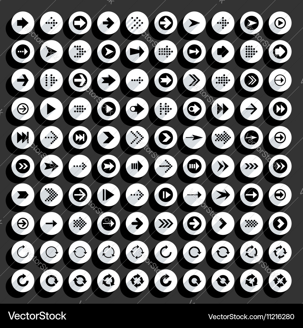 Flat arrow icon circle web button vector image