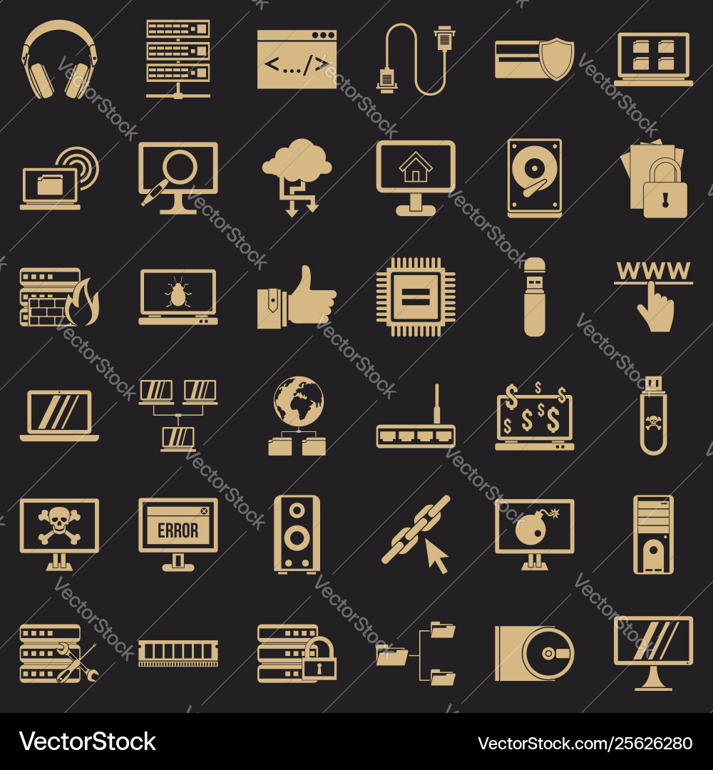 Internet icons set simple style Internet icons set simple style vector image