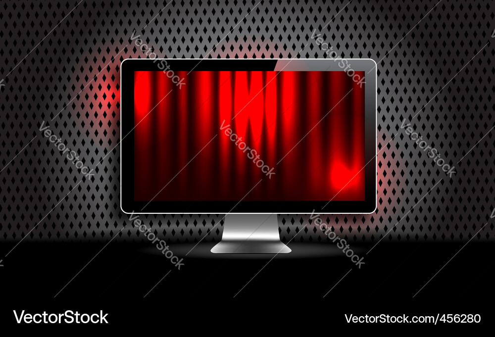 Metal Monitor Display Vector Image