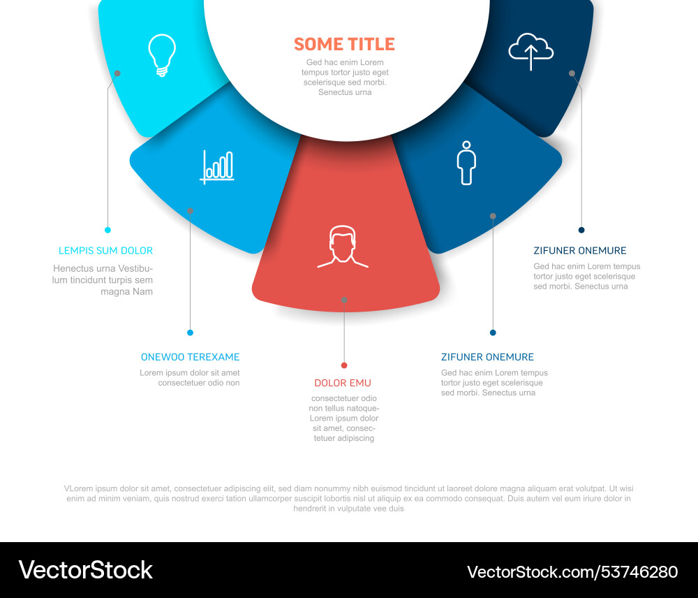 Multipurpose infographic five rounded elements Multipurpose infographic five rounded elements vector image