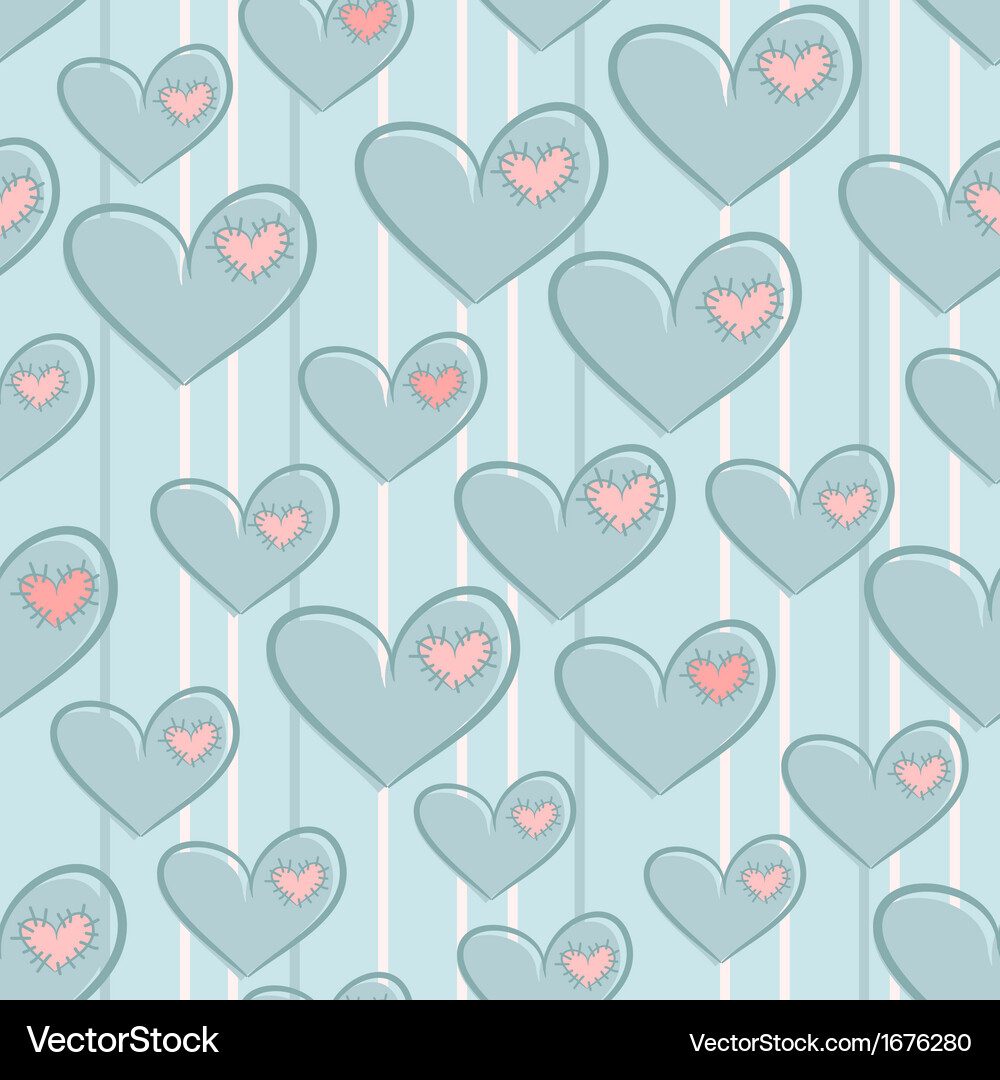 Patchwork Heart Valentine Pattern Vector Image