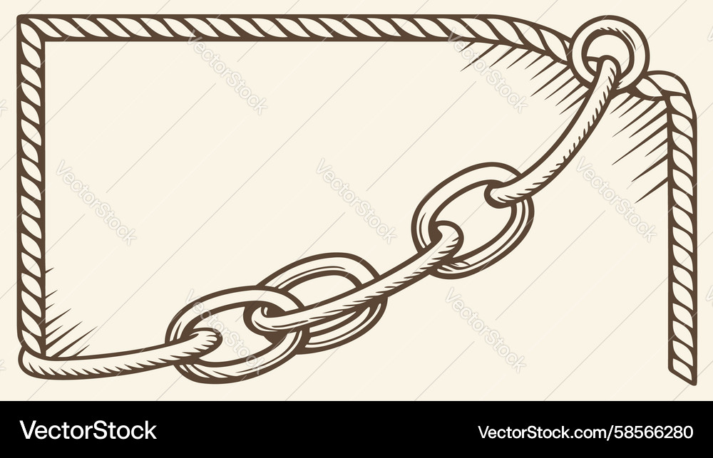 Rustic Chain Link Border Frame Vector Image