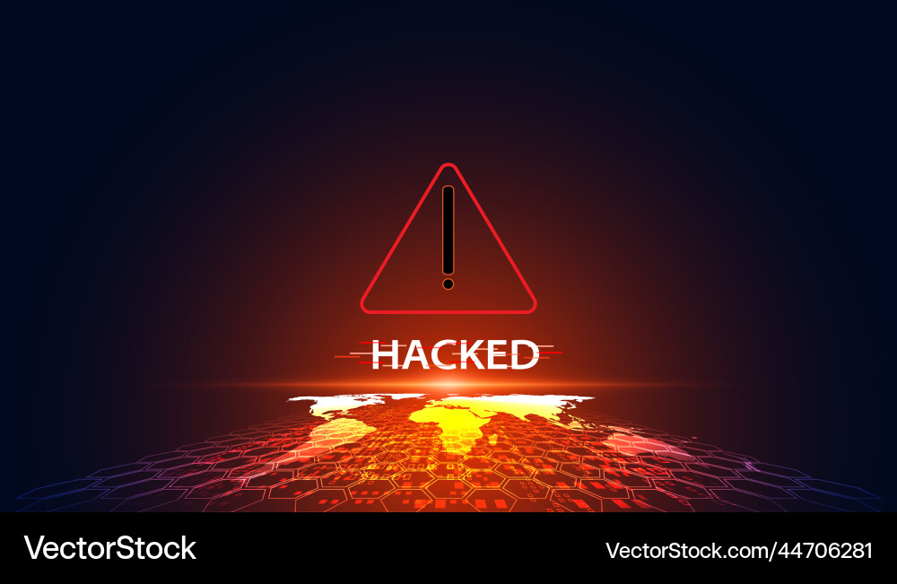 Abstract hack system warning symbol concept Abstract hack system warning symbol concept Vector Image