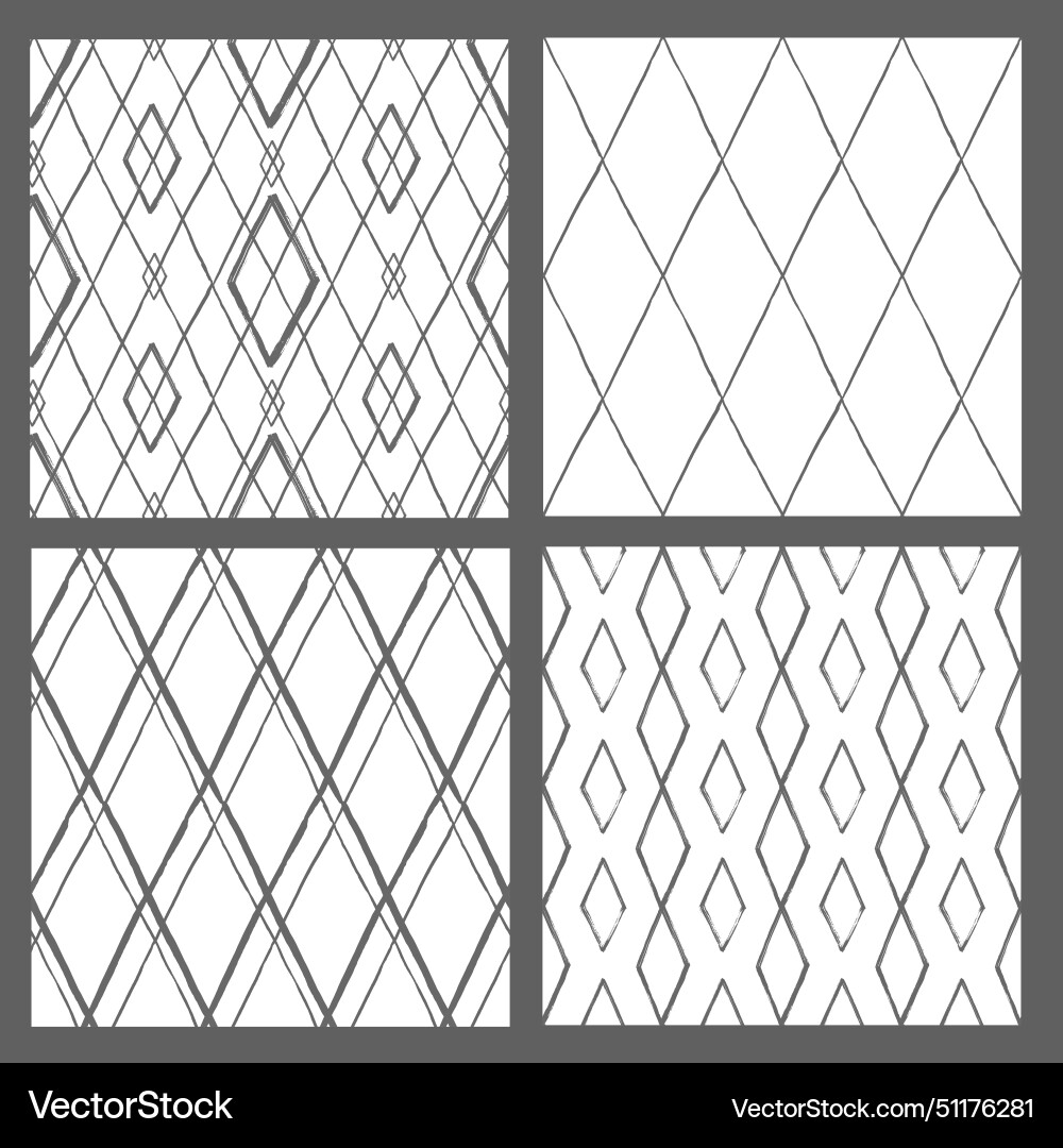 Argyle patterns from brush strokes set Argyle patterns from brush strokes set vector image