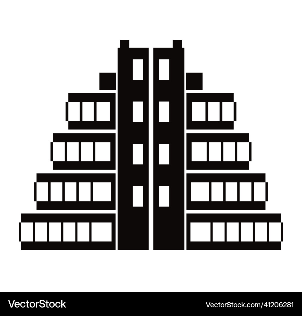 Black silhouette single skyscraper construction Black silhouette single skyscraper construction vector image