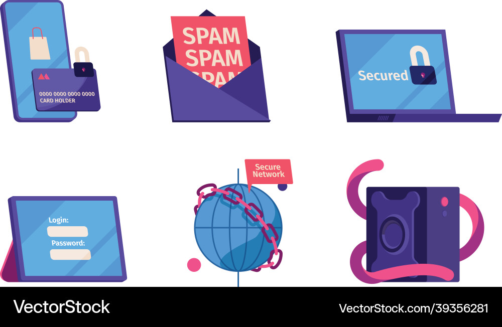 Cyber safety password key input frames lock Cyber safety password key input frames lock vector image