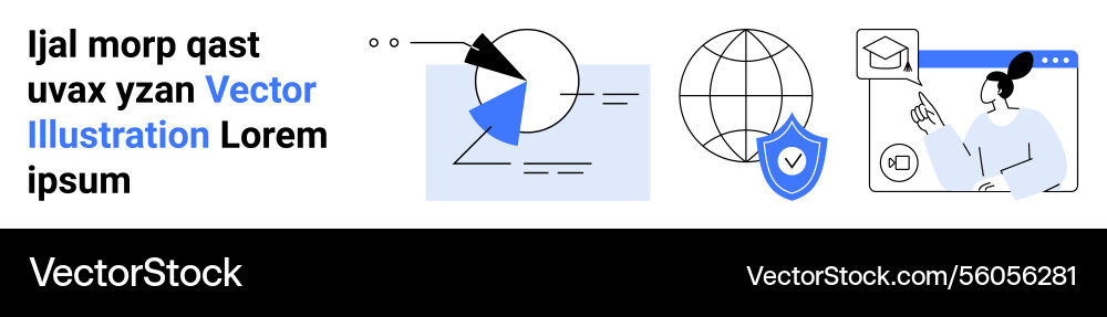 Data visualization online security shield and e Data visualization online security shield and e vector image