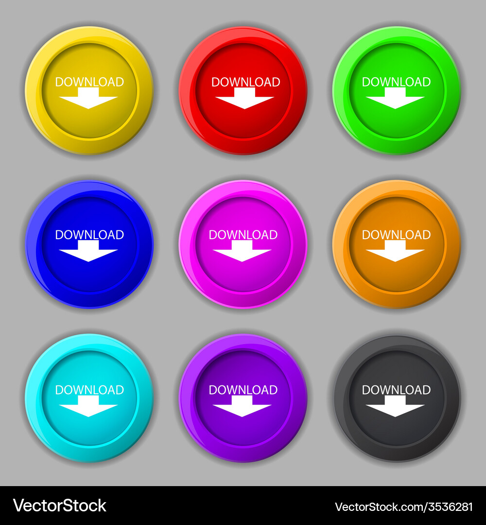 Download icon upload button load symbol set Vector Image