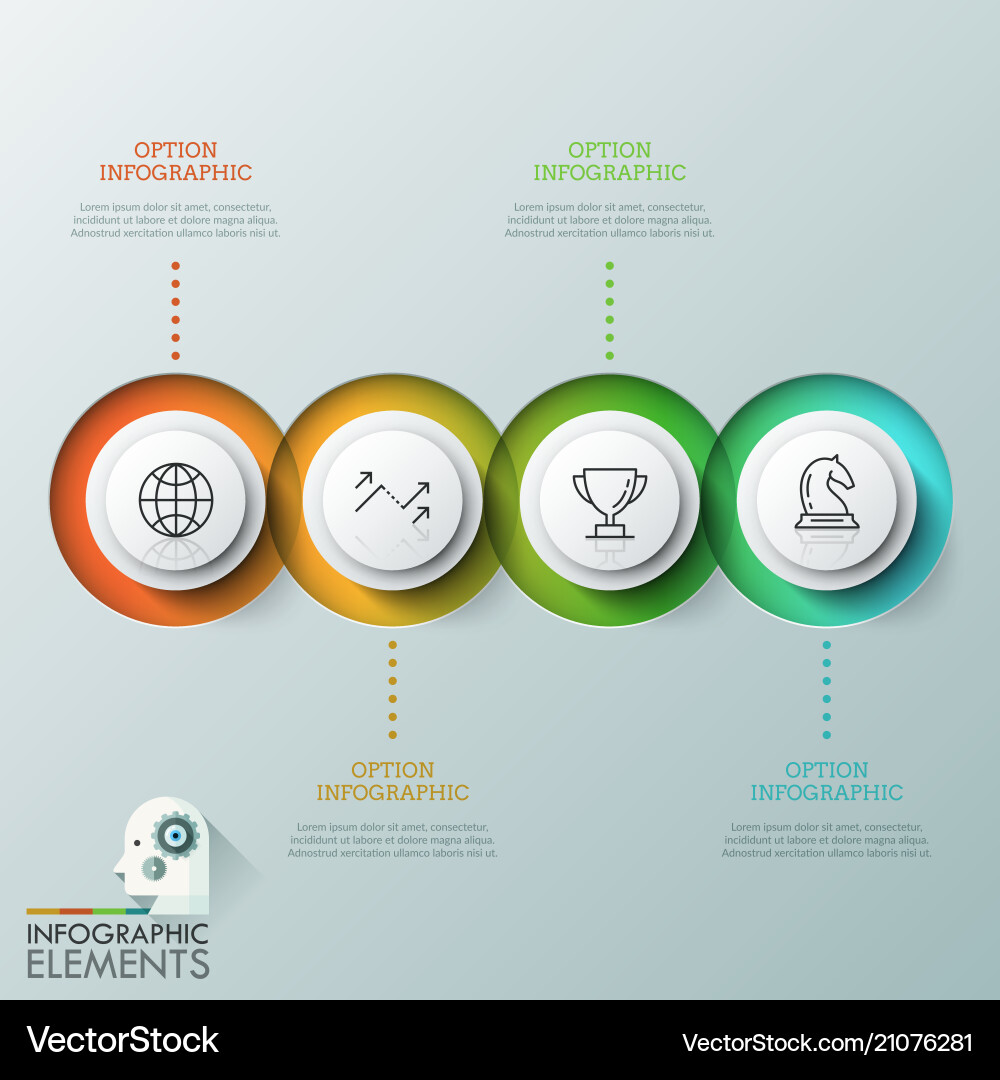 Four overlapping translucent round elements Four overlapping translucent round elements vector image
