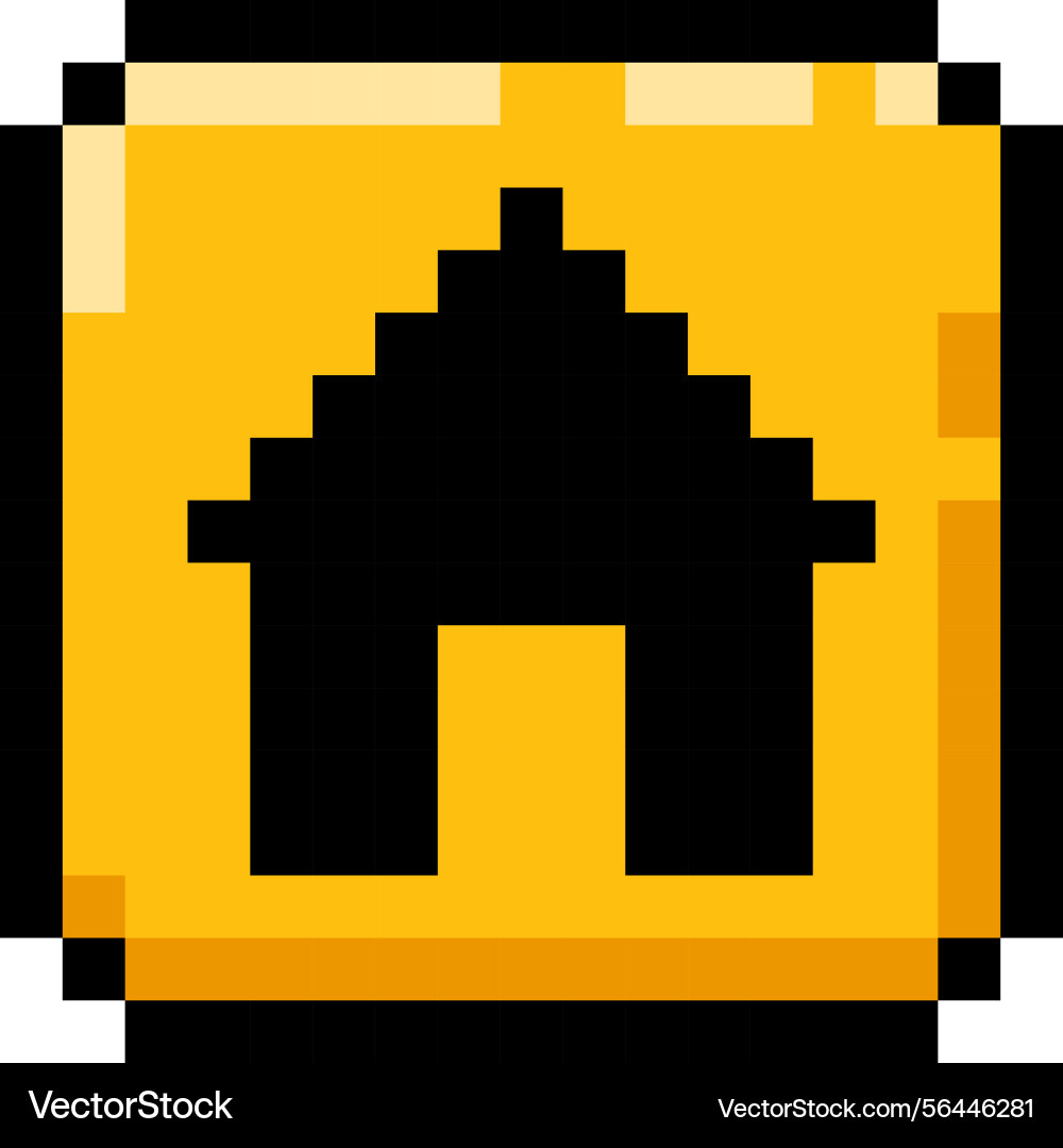 Home menu ui game button pixel art icon Vector Image