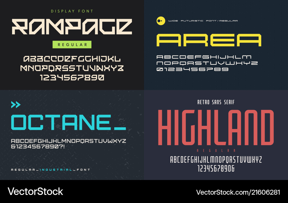 Modern Display Font Set - Uppercase Vector Image