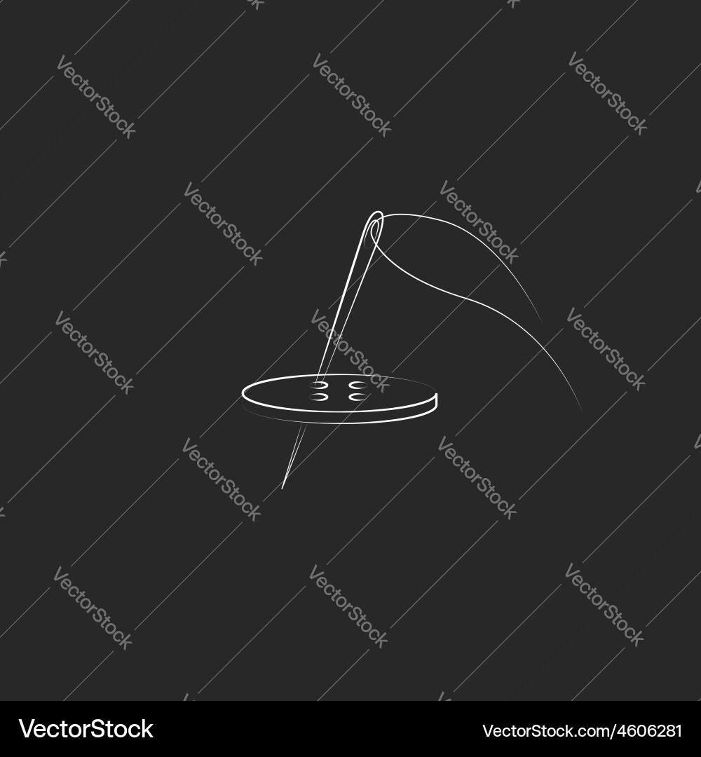 Needle button thread object mockup tailor Vector Image