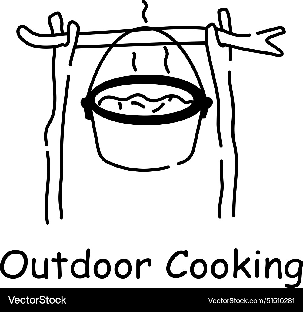 Outdoor cooking Royalty Free Vector Image VectorStock