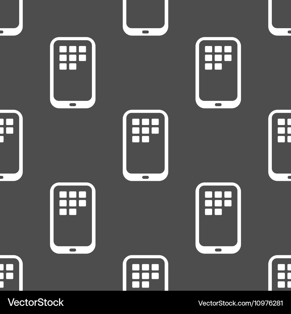 Seamless pattern with smart phone outline vector image
