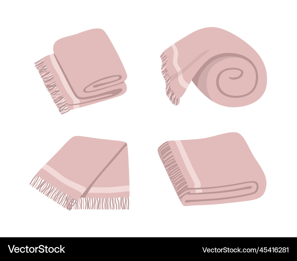 Soft blanket icons set concept of cozy home Soft blanket icons set concept of cozy home vector image