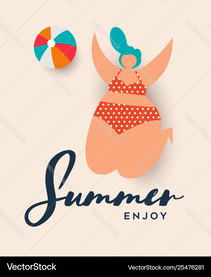 Sommerferienkarte Mädchen spielen Strandsport Sommerferienkarte Mädchen spielen Strandsport vektorbild