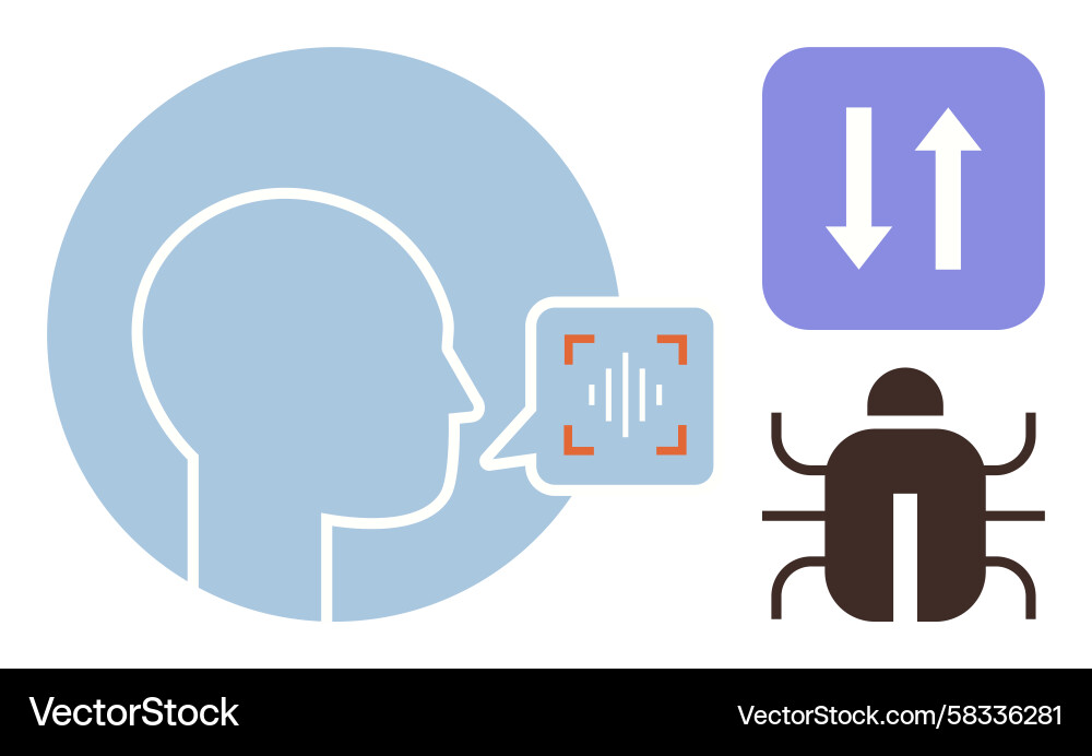 Speech Recognition Debugging Vector Image