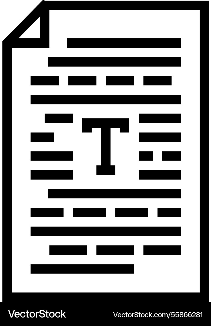 Text document nlp line icon vector image