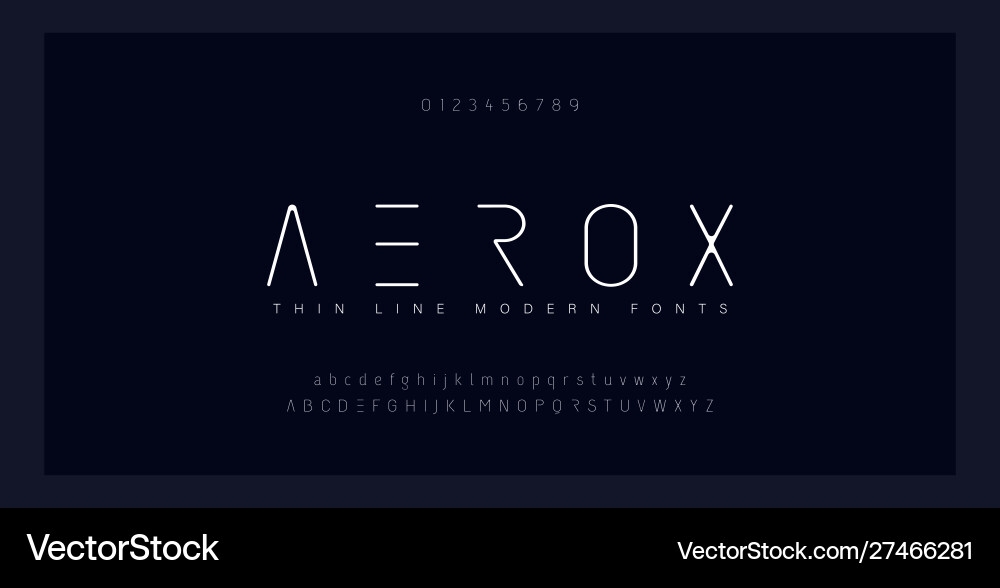 Thin Line Alphabet Font - Minimal Modern Vector Image