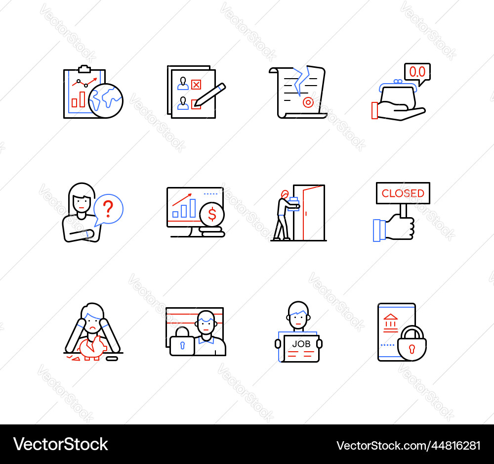 Work problems - modern colorful line design style Vector Image
