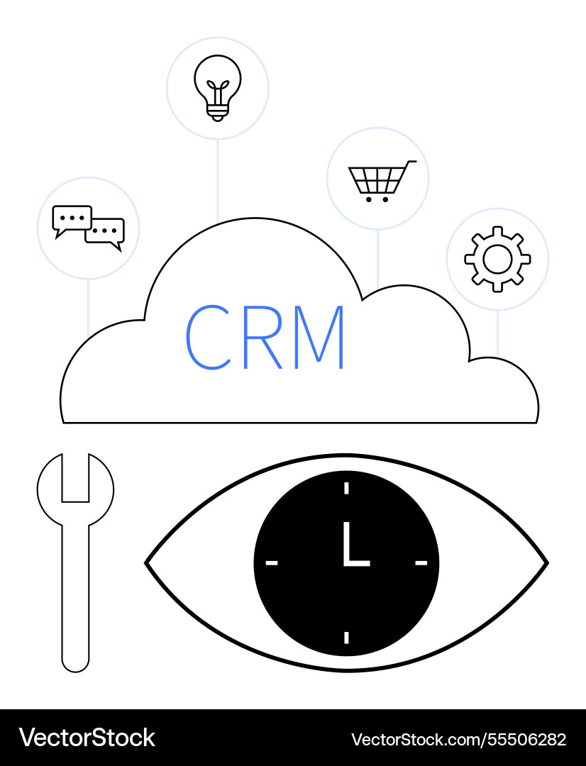 Cloud-based crm tools with insights Cloud-based crm tools with insights Vector Image