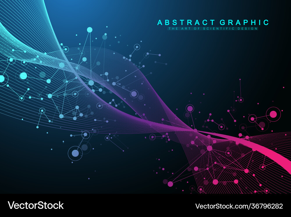 Digits abstract background with connected line vector image