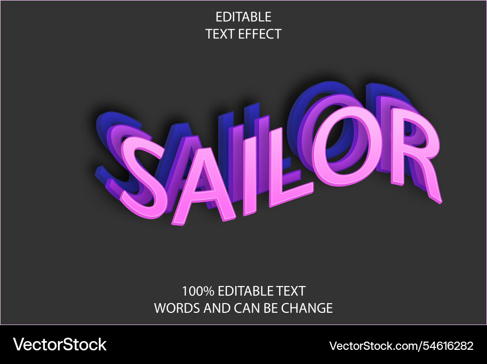 Editable text effect 3d emboss modern style Editable text effect 3d emboss modern style Vector Image