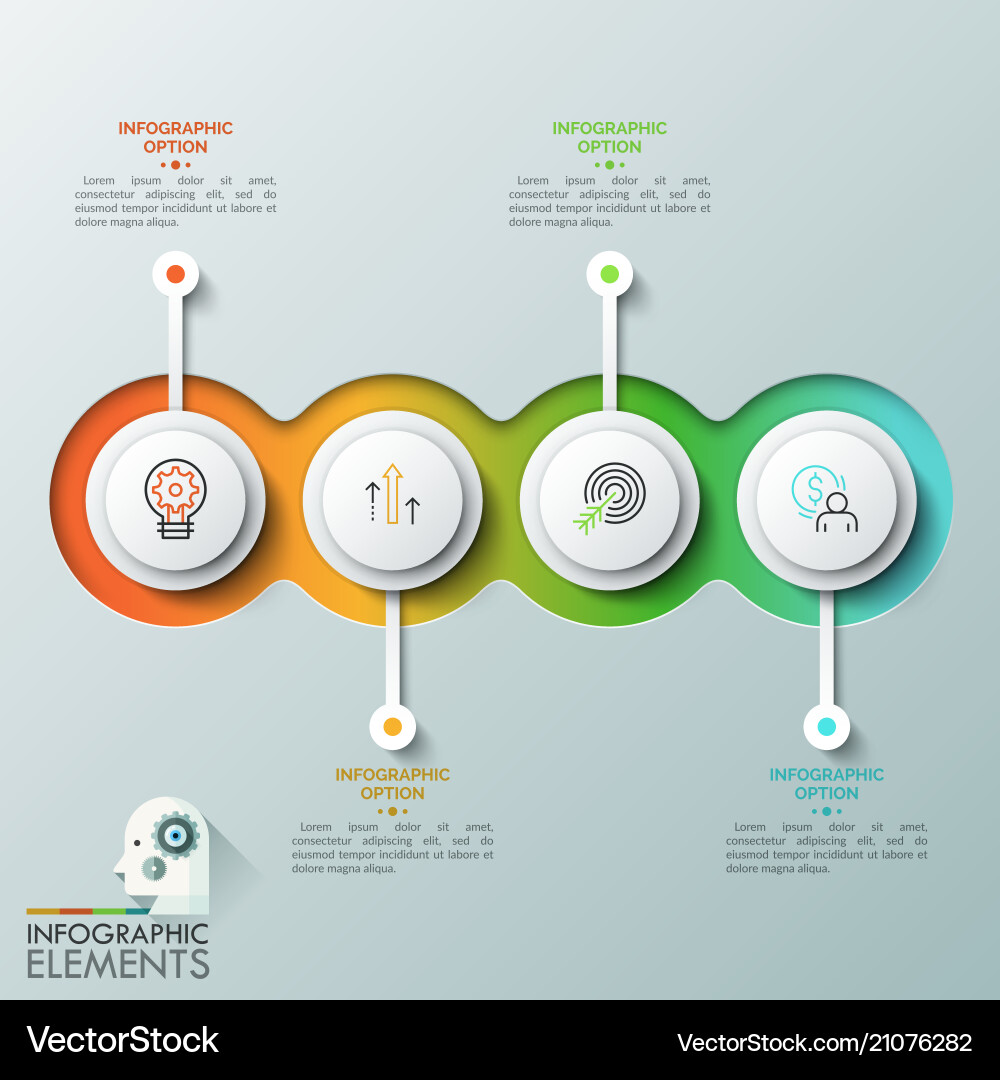 Four Overlapping Circular Elements Vector Image