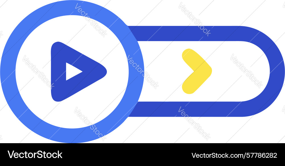 Gradient play search button for dynamic media vector image