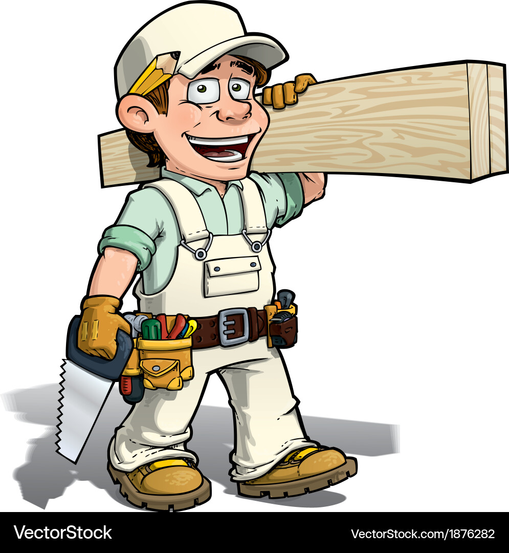 Handyman carpenter white vector image