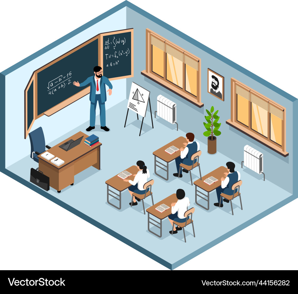 Math class lesson composition Math class lesson composition vector image