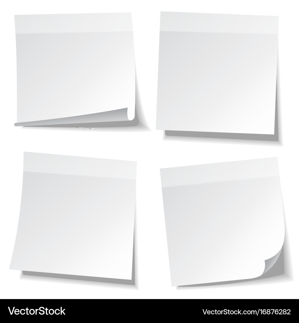 Sticky note with shadow isolated on transparent Vector Image