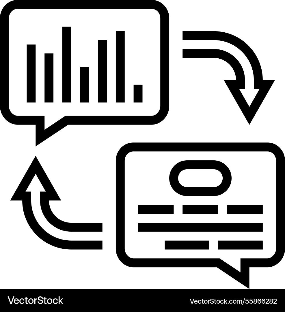 Text speech wave nlp line icon vector image