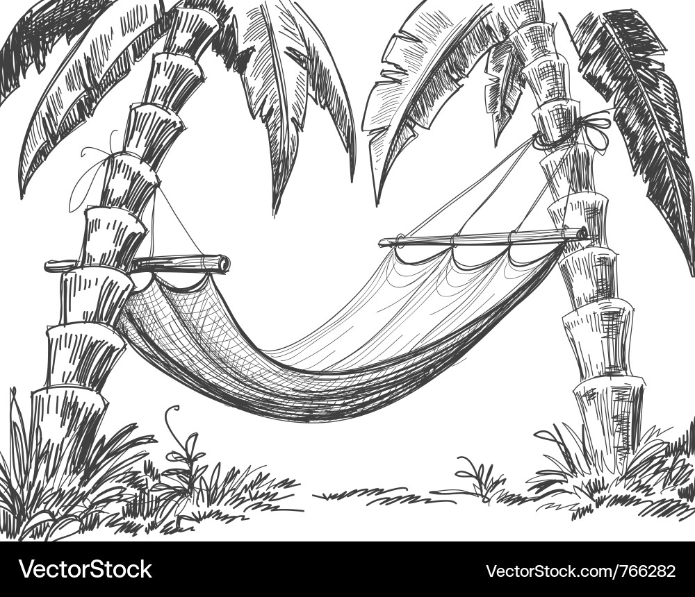 Tropical Hammock Scene – Royalty-Free Vector | VectorStock, image size:1000x860